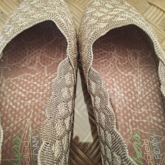 Skechers Women's Cleo Honeycomb Flat Comfortable Slip-On Ballet with Air Taupe 7 - Picture 10 of 15